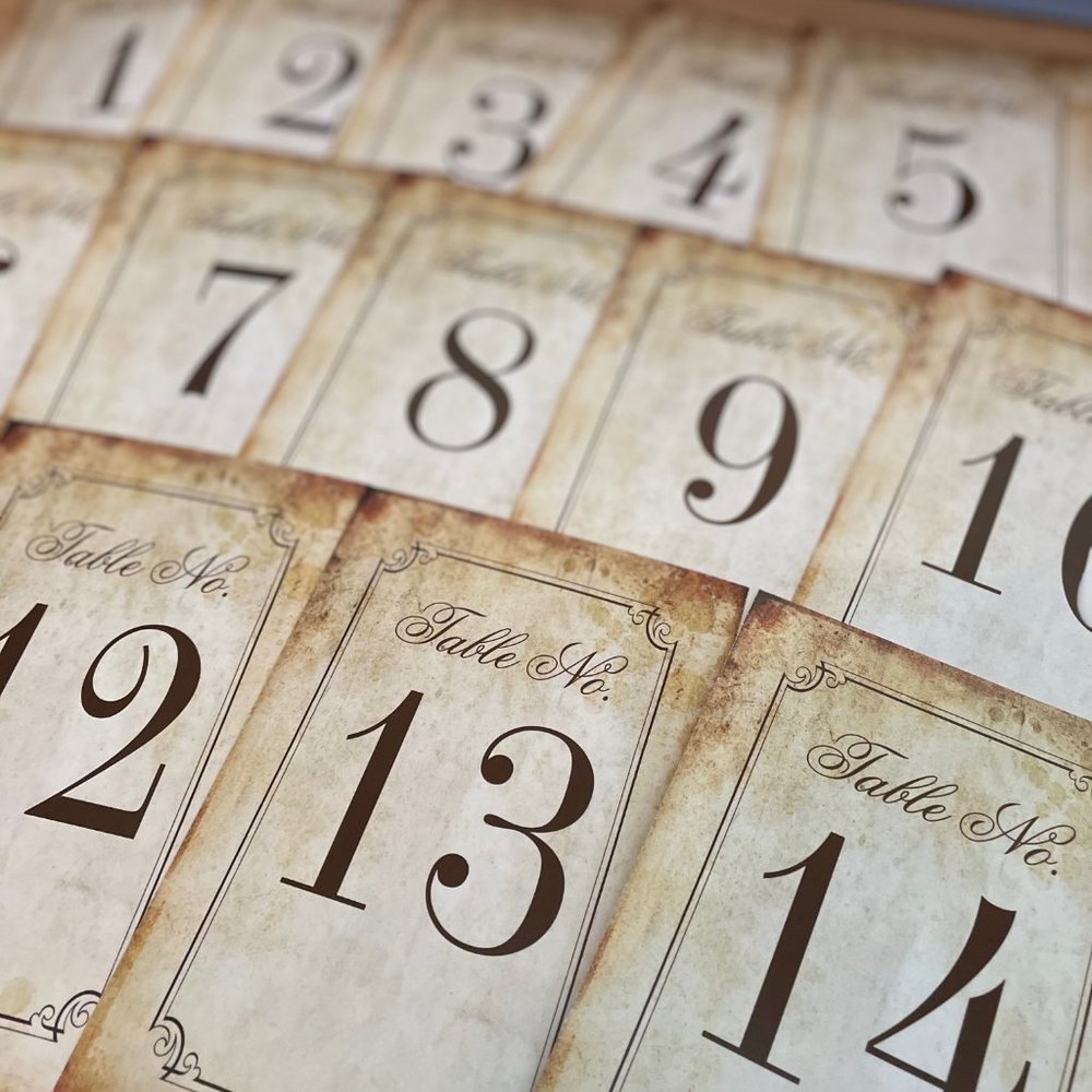 Elegant Vintage Wedding Table Cards